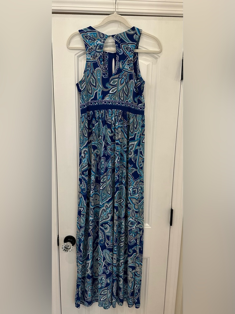 INC International Concepts Sleeveless Blue Paisley Maxi Dress M - Picture 7 of 7